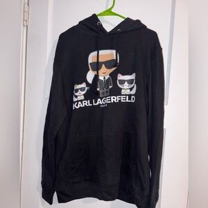 Karl Lagerfeld Black Hoodie Graphic